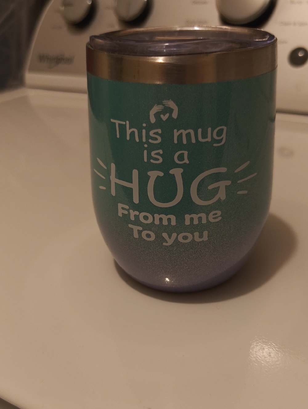 This Mug Is a Hug Turquoise to Purple Ombre Stainless Travel Tumbler